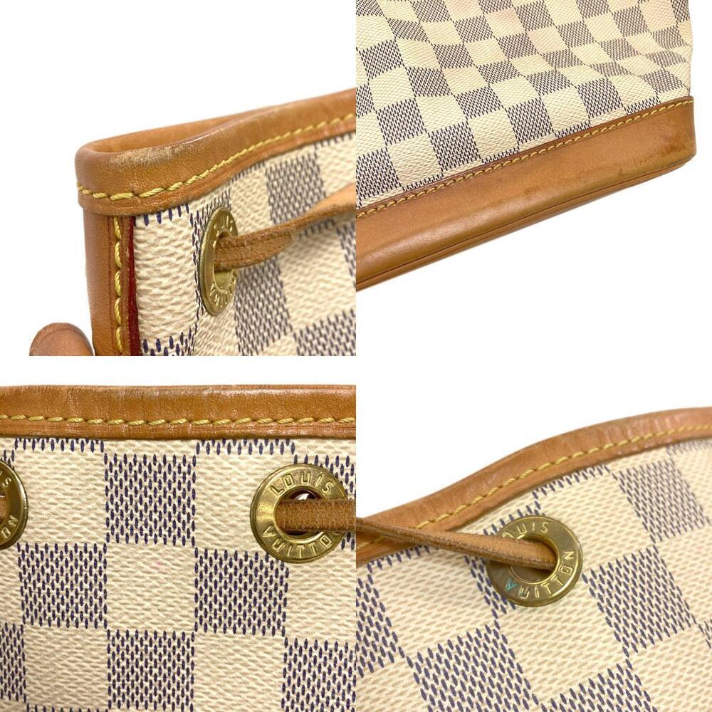 Louis Vuitton Noe Damier Canvas Shoulder Bag White Brown
